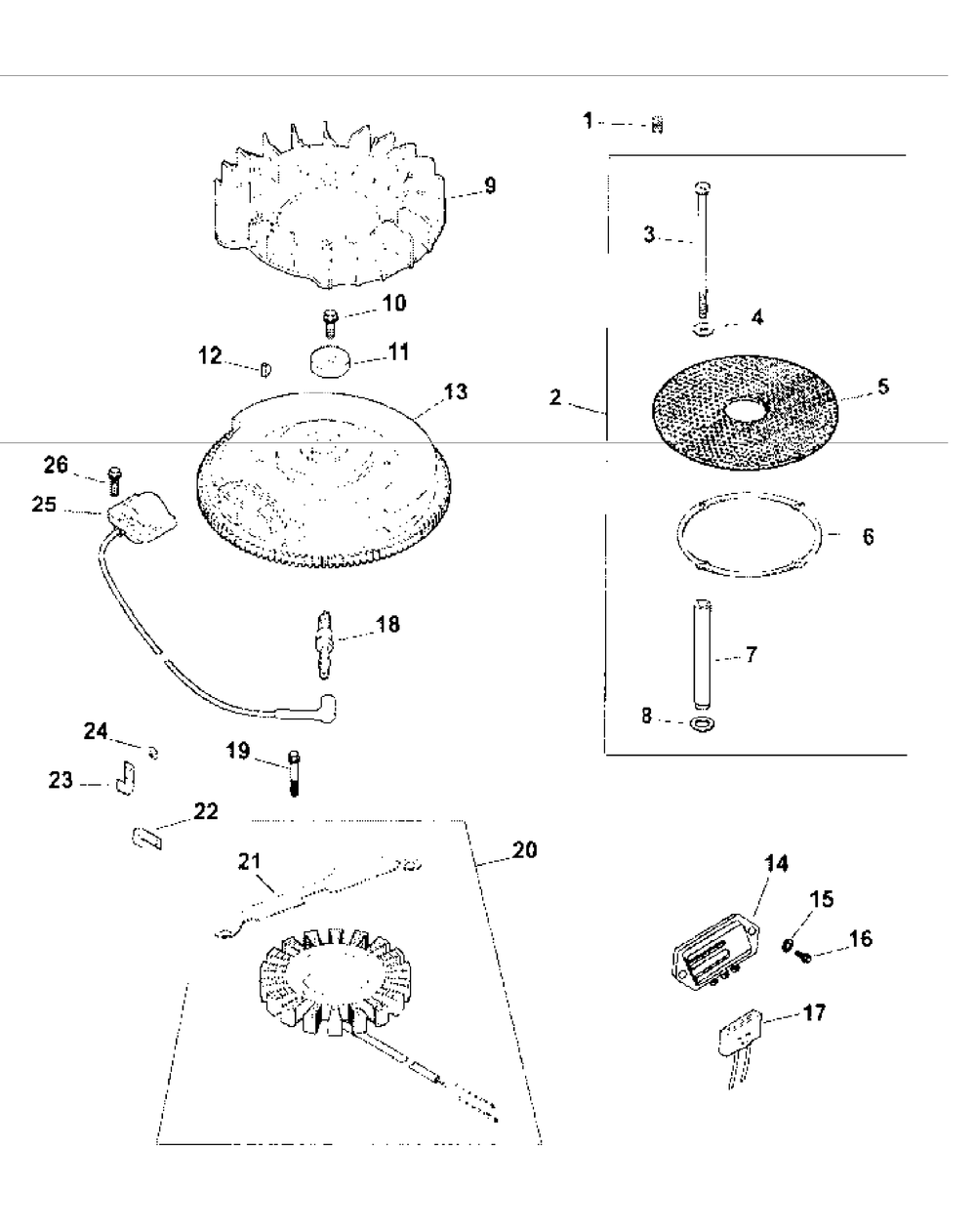 Cv730-0025 Ignition And Electrical Diagram and Parts List for M54-KH 53BB5B8W750-25-HP Cub Cadet Lawn Tractor